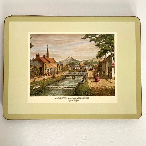 1970s Harrods Pimpernel English Villages Deluxe Place Mats Set Of 6 Vintage - Picture 10 of 16